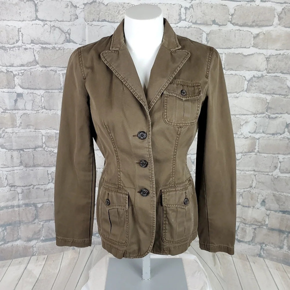 Lauren Ralph Lauren Jackets & Blazers - LRL Jeans Classic  Twill Jacket Brown Size Small Ralph Lauren Preppy Academia